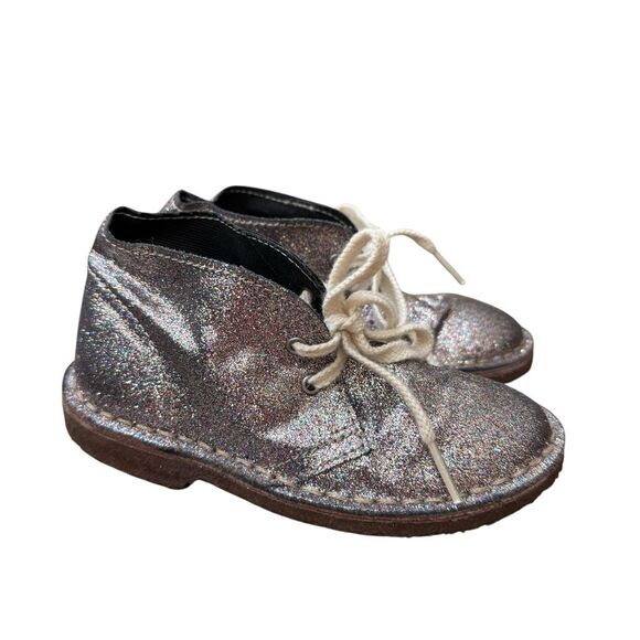J. Crew Crewcuts Shimmer Glitter leather Macalister Girl Boots Size K9 - Picture 1 of 6